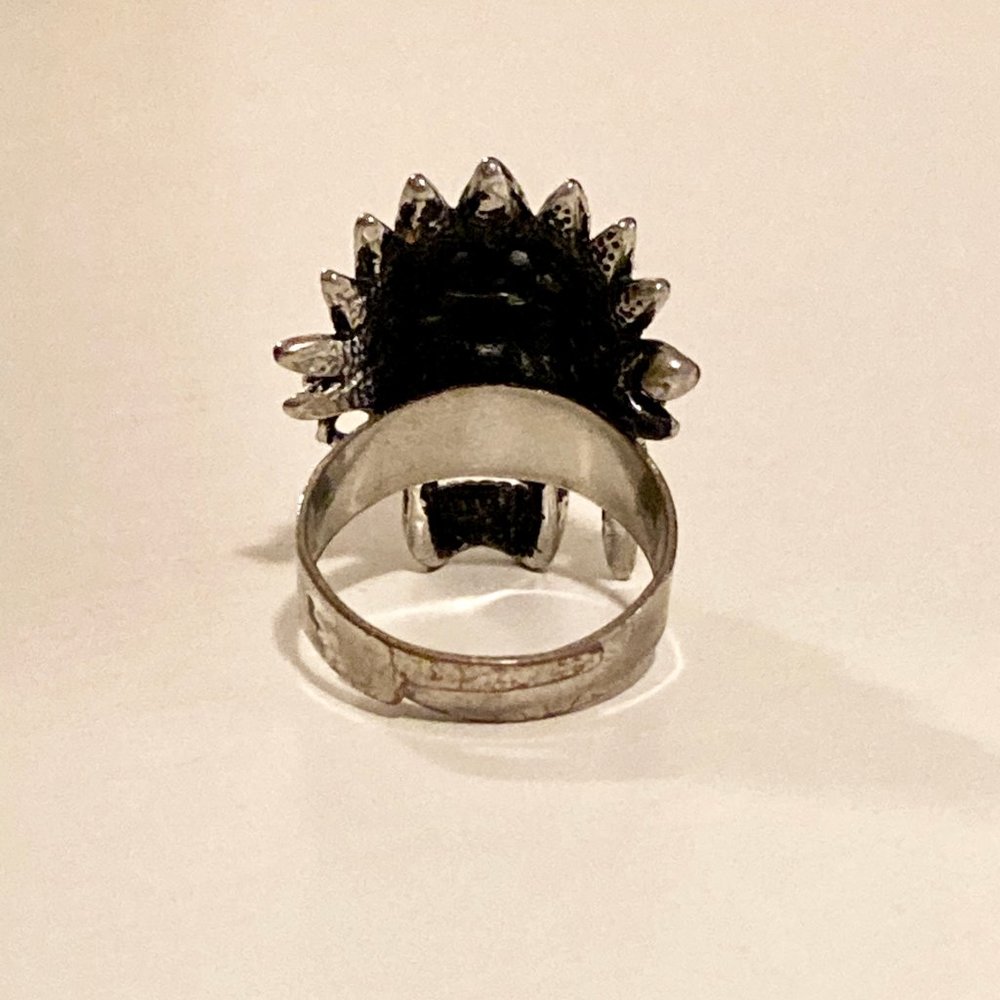 Statement Skull Ring In Burnished Silver - image 3